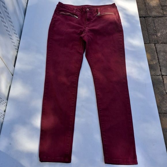 Michael Kors Burgandy Skinny Jean size 8 - Picture 3 of 11